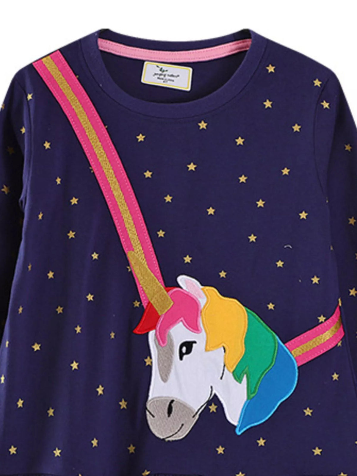 Children's Embroidered Unicorn Long Sleeve Dress by Simply Love