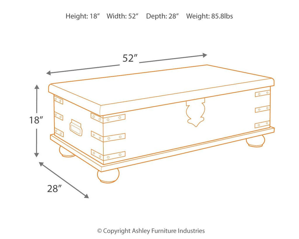 Carynhurst - Lift Top Cocktail Table - White Wash Gray by Unique Piece Furniture