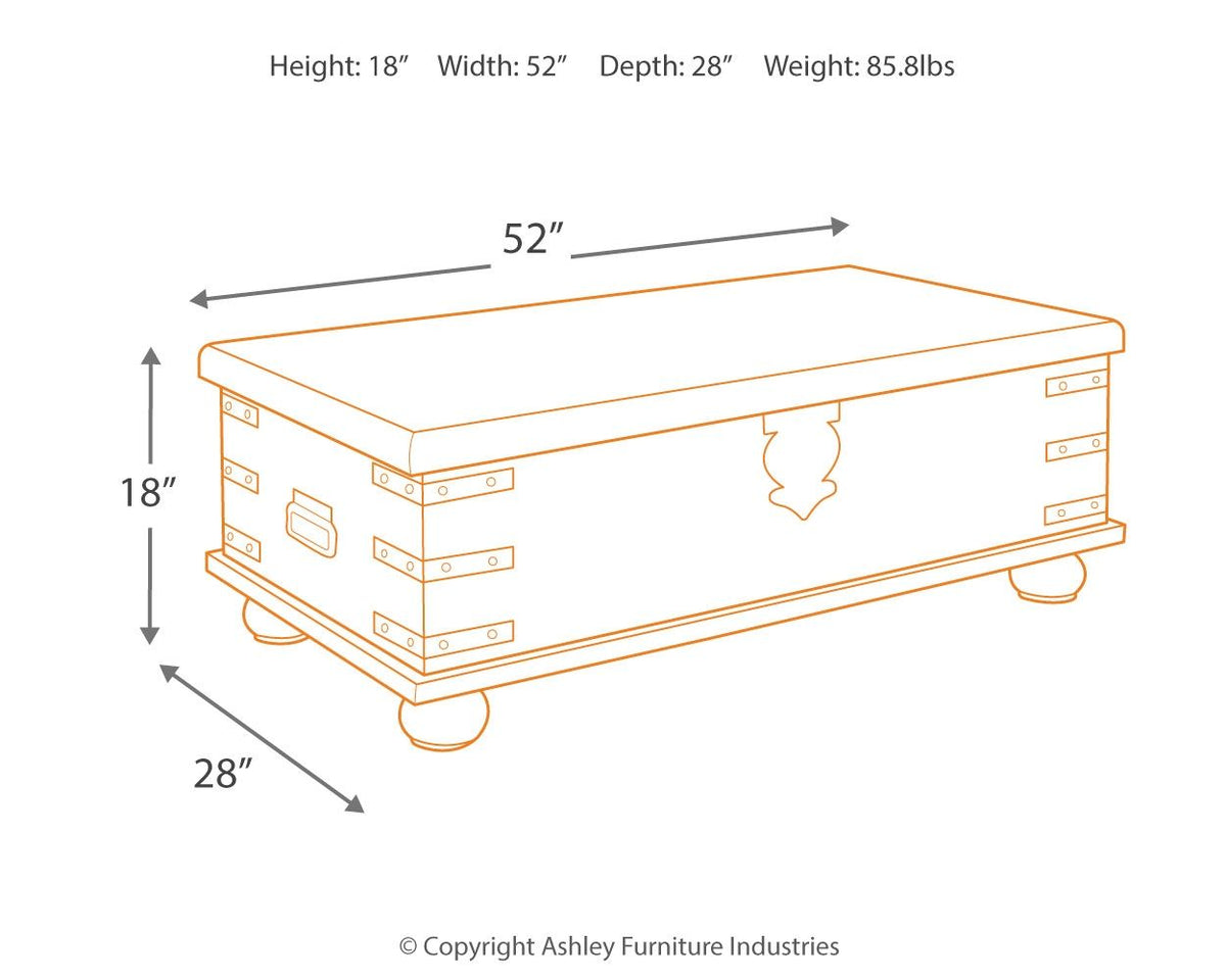 Carynhurst - Lift Top Cocktail Table - White Wash Gray by Unique Piece Furniture