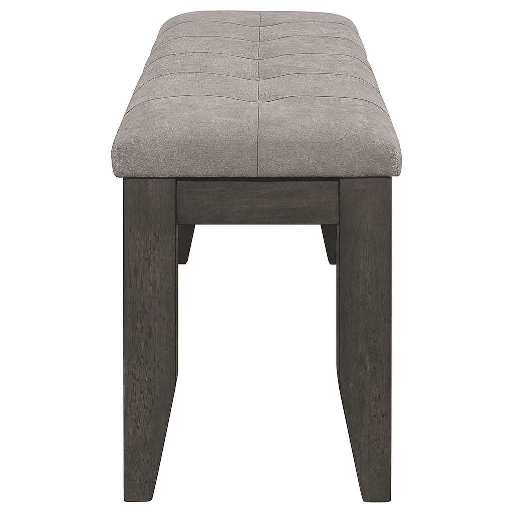 Dalila Fabric Upholstered Wood Dining Bench Dark Grey by Unique Piece Furniture