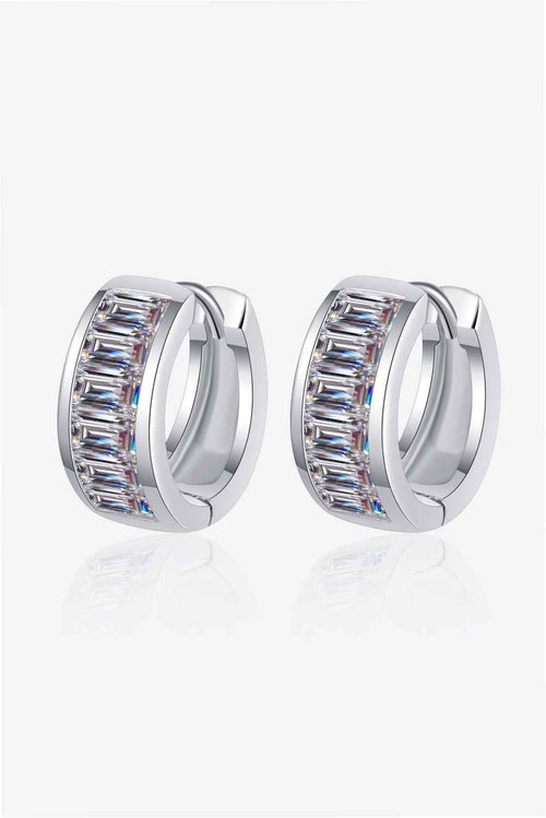 1.8 Carat Moissanite 925 Sterling Silver Huggie Earrings by Wild and Free Boutique