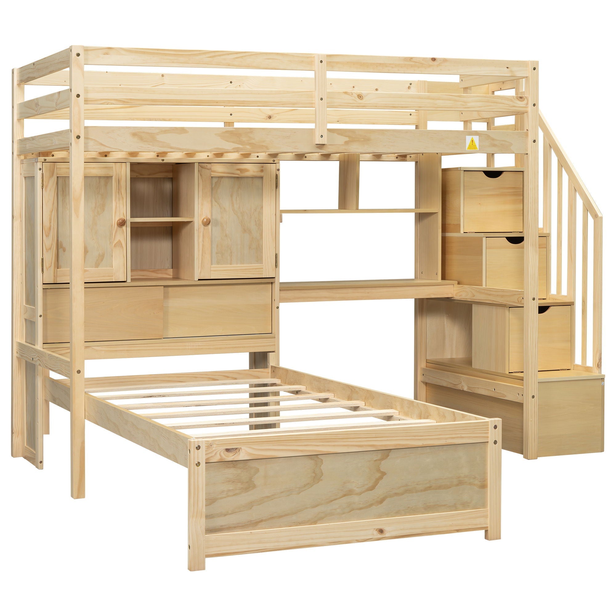 Loft Bed With Built In Desk And Staircase by Unique Piece Furniture