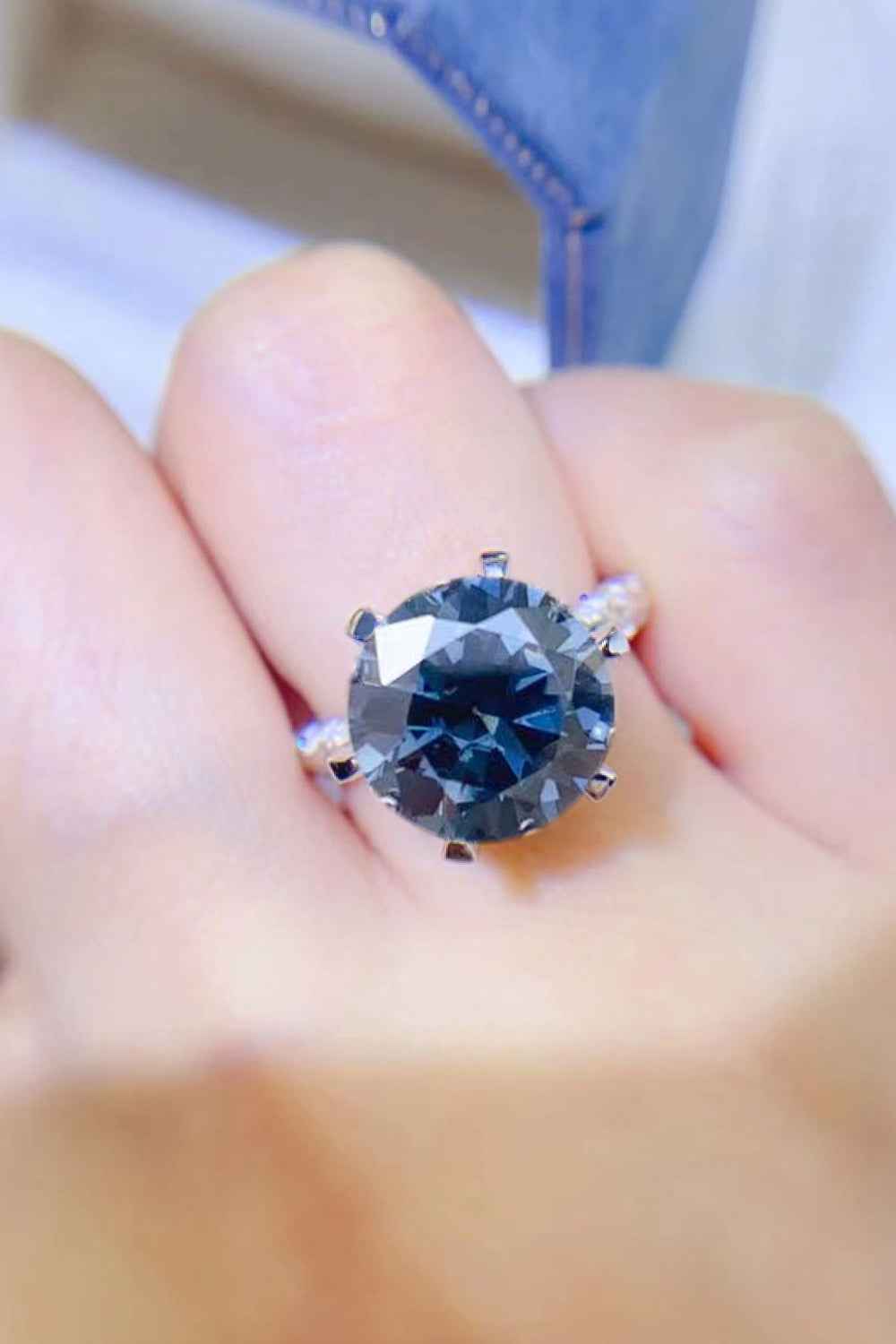 5 Carat Moissanite 925 Sterling Silver Ring by Wild and Free Boutique