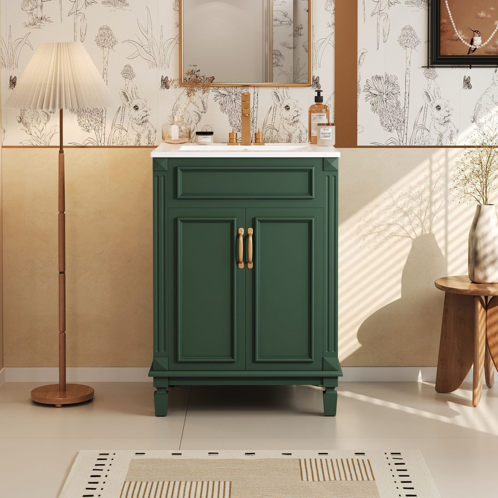 Bathroom Vanity With Top Sink, Cabinet With 2 Soft Closing Doors by Unique Piece Furniture
