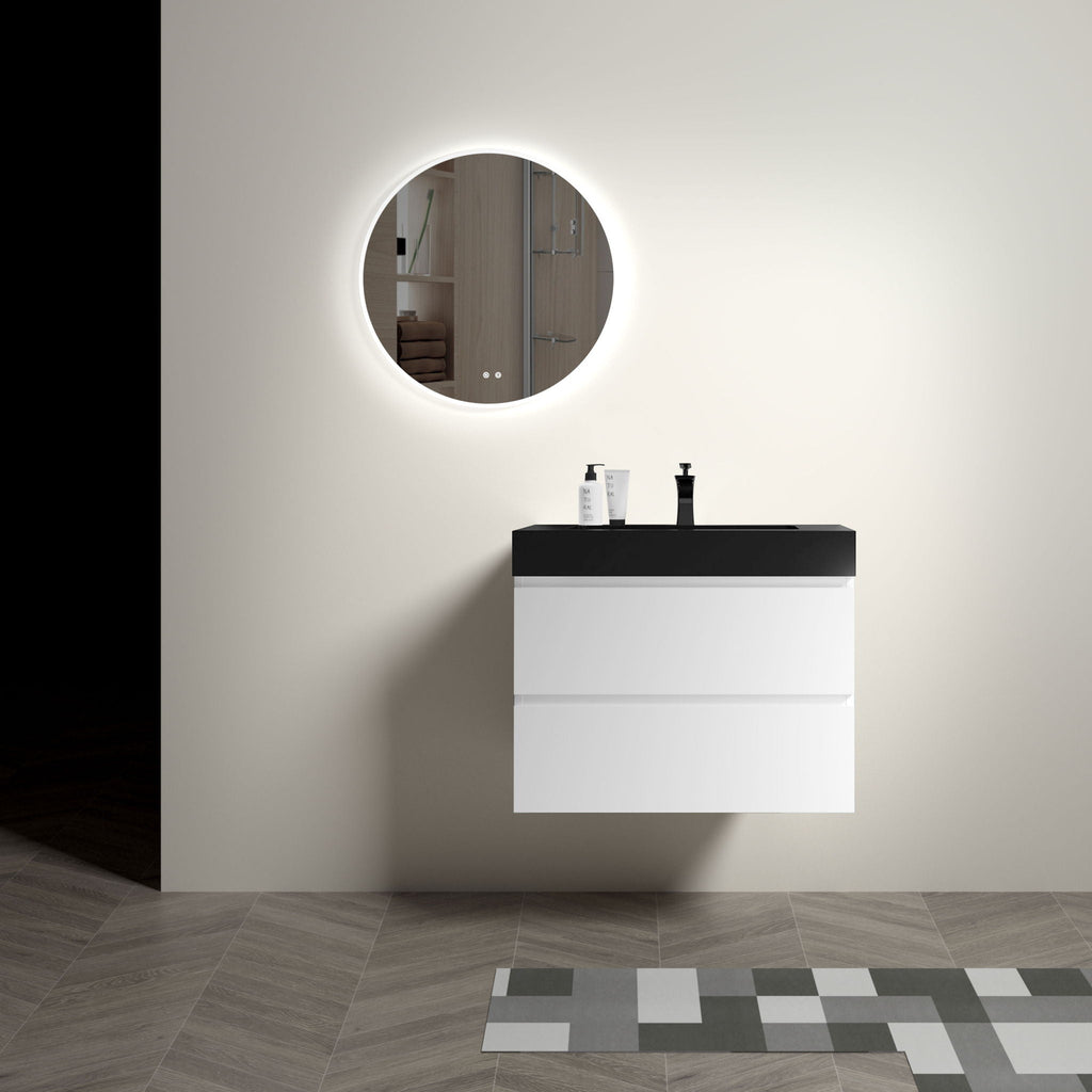Alice - Bathroom Vanity With Large Storage, Sink, Wall Mounted by Unique Piece Furniture