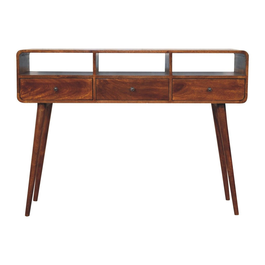 Triple Curved Console Table - Brown by Unique Piece Furniture