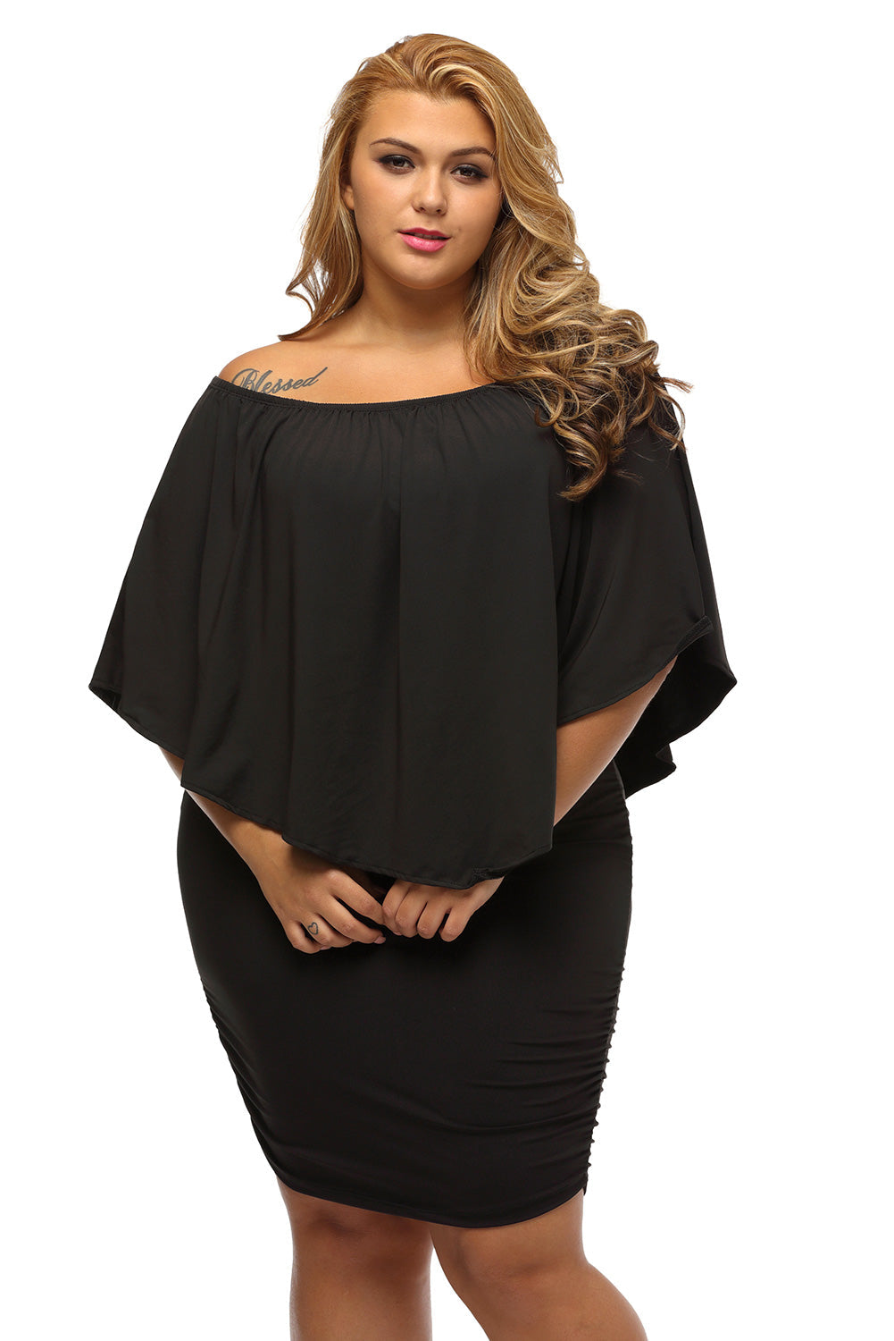 Plus size Dressing Layered Fiery Red Mini Poncho Dress by Wild and Free Boutique