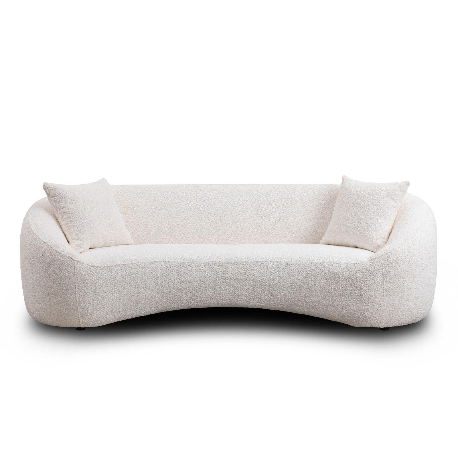 Curved 3 Seater Sofa For Living Room - White by Unique Piece Furniture