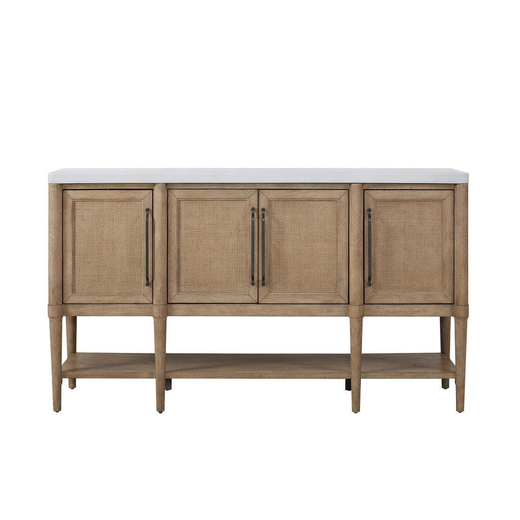 Cement Topped Server With Cane Insets - Sand by Unique Piece Furniture