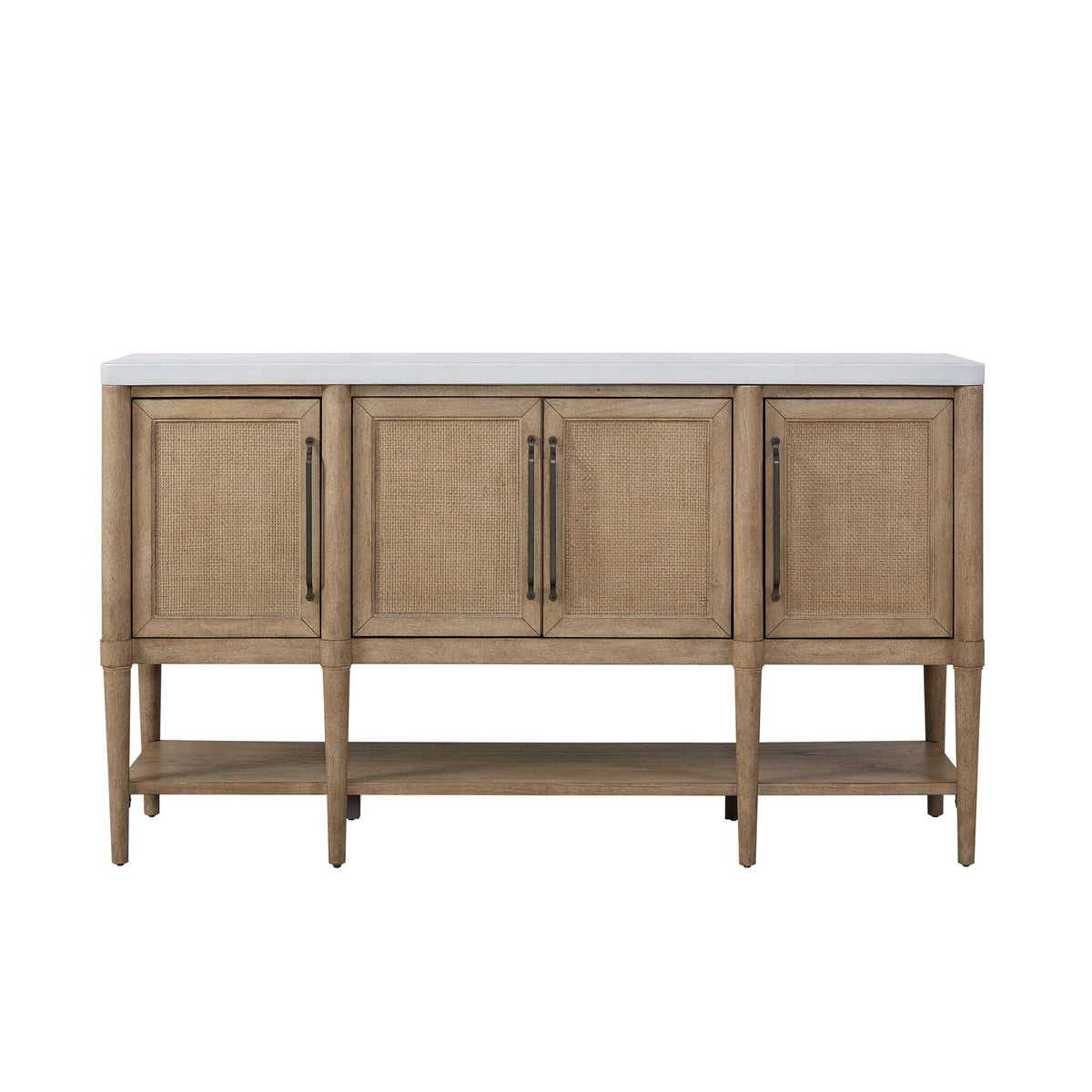Cement Topped Server With Cane Insets - Sand by Unique Piece Furniture