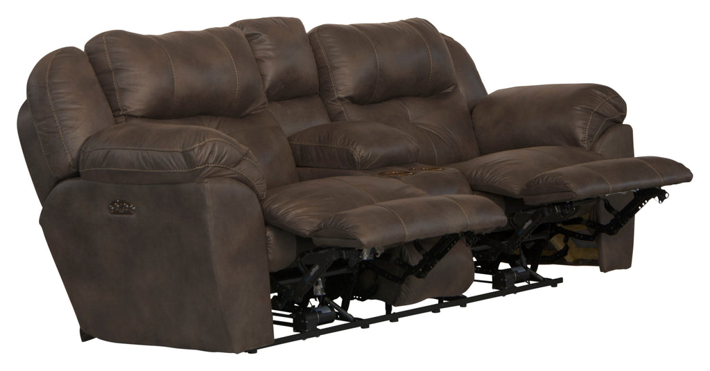 Ferrington - Power Lay Flat Reclining Console Loveseat with Power Adjustable Headrest by Unique Piece Furniture