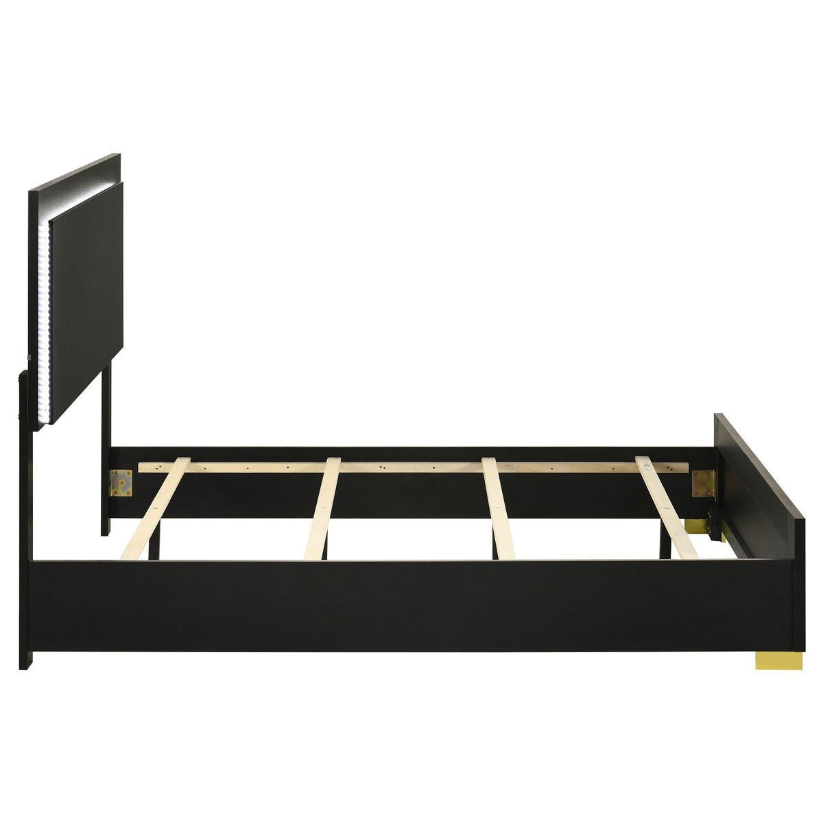 Marceline Wood Queen LED Panel Bed Black by Unique Piece Furniture