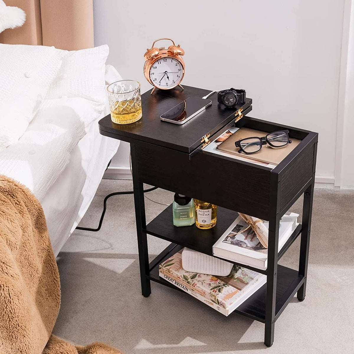 Slim Charging End Table With USB Ports And Outlets by ShipItFurniture