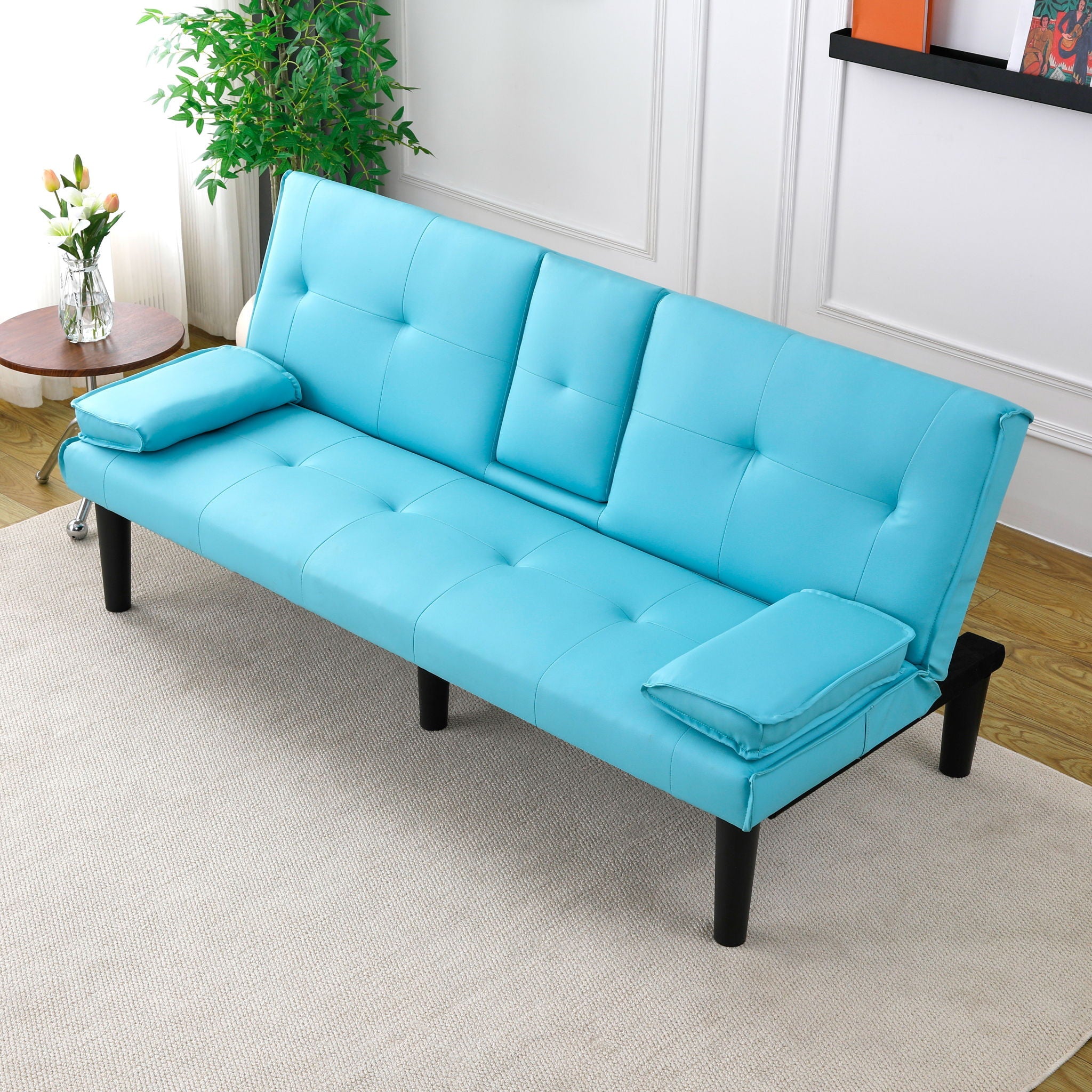 Sofa Bed With Foldable Design And Cup Holder by Unique Piece Furniture