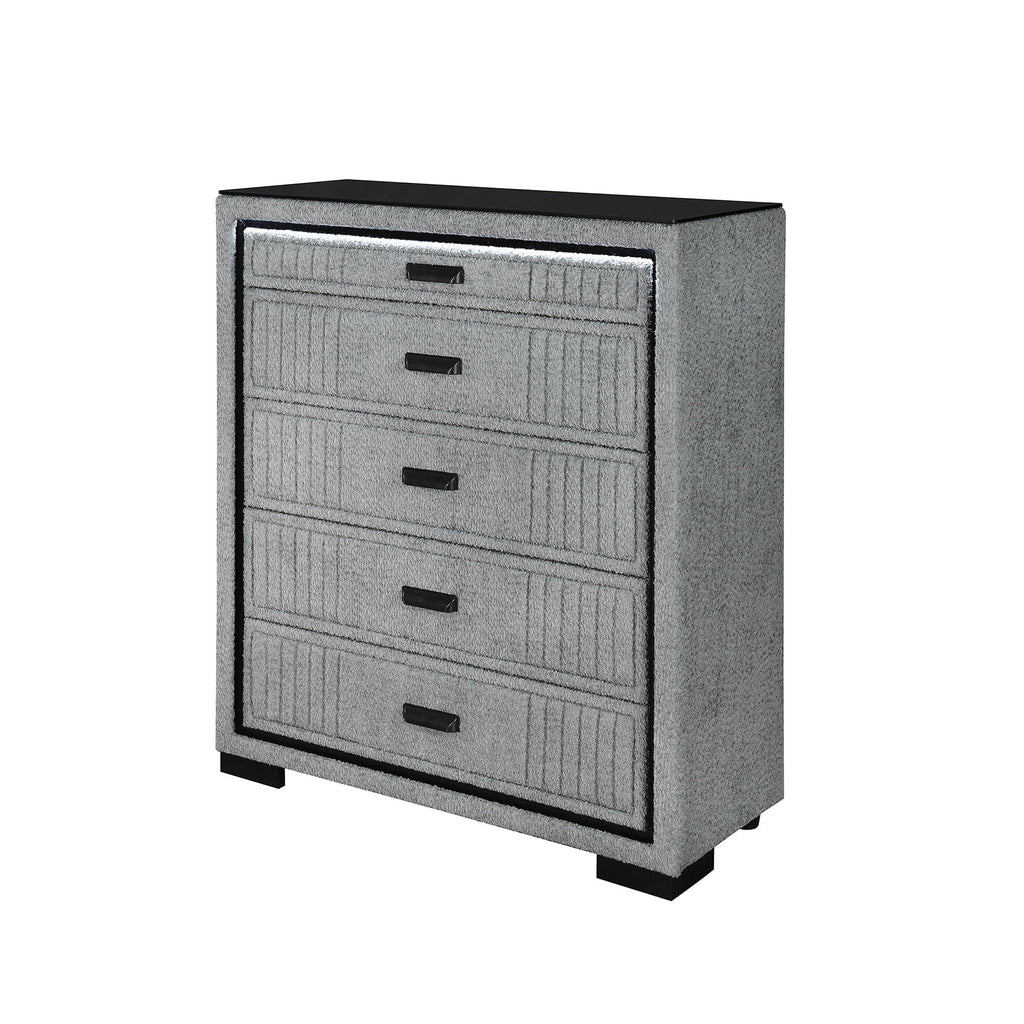 Isaiah - Upholstered Chest With LED Lighting by Unique Piece Furniture