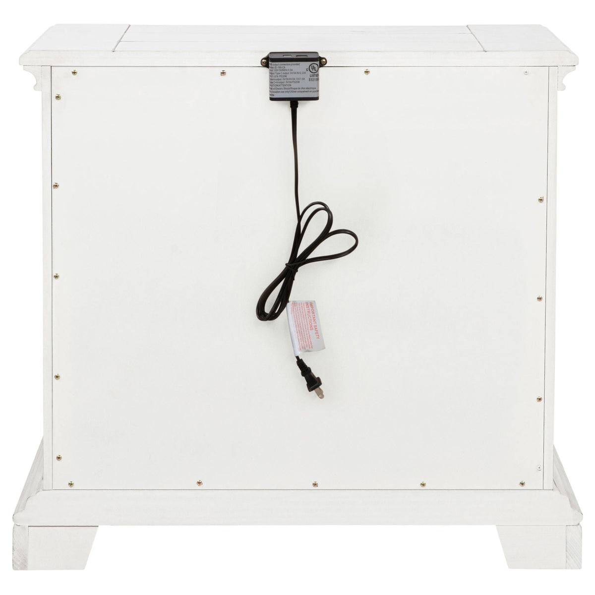 McKinney 2-drawer Nightstand with Dual USB Vintage White by Unique Piece Furniture