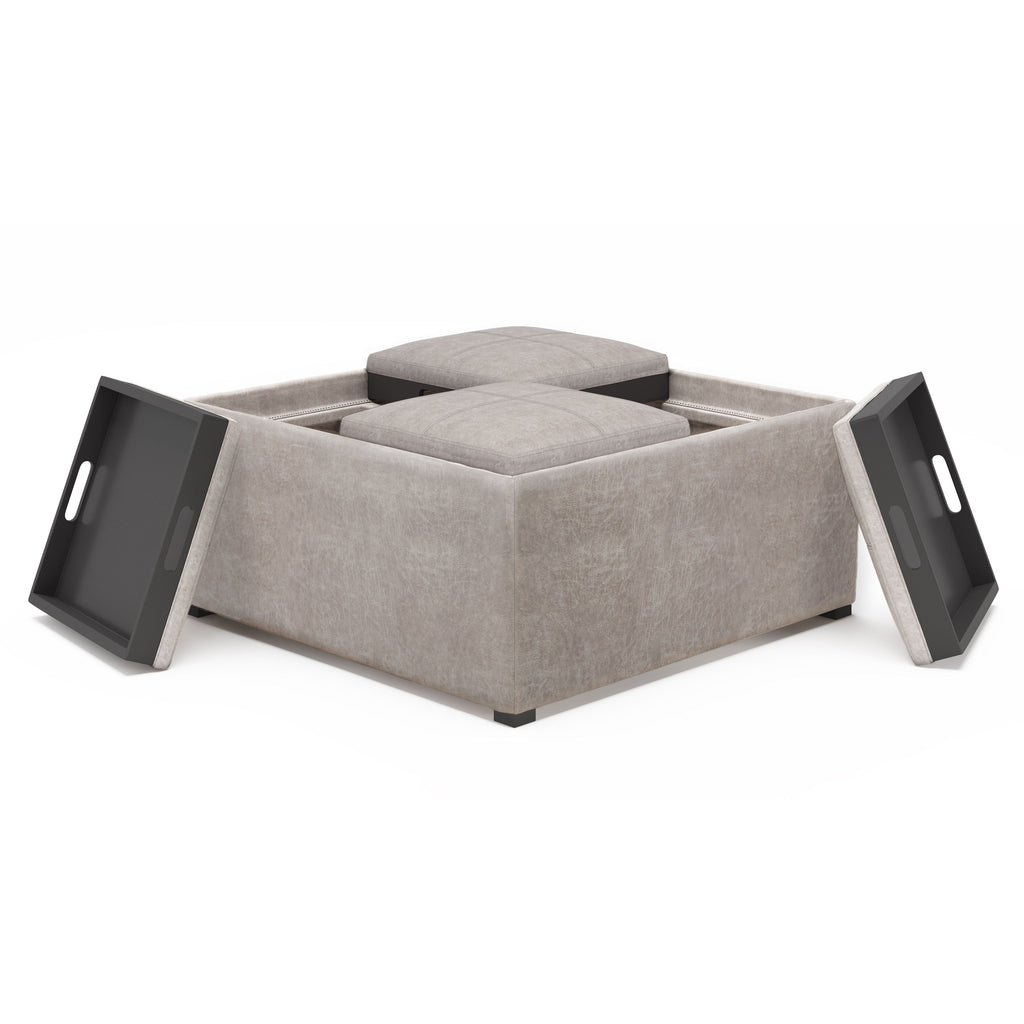Avalon - Square Coffee Table, Storage Ottoman by Unique Piece Furniture