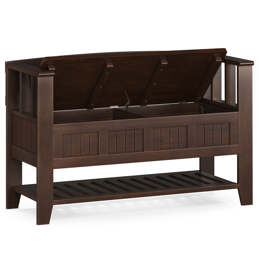 Acadian - Entryway Storage Bench With Shelf - Brown by Unique Piece Furniture