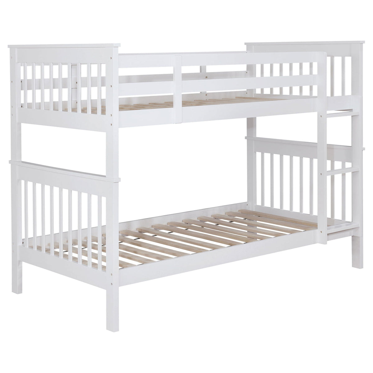 Chapman Wood Twin Over Twin Bunk Bed White by Unique Piece Furniture