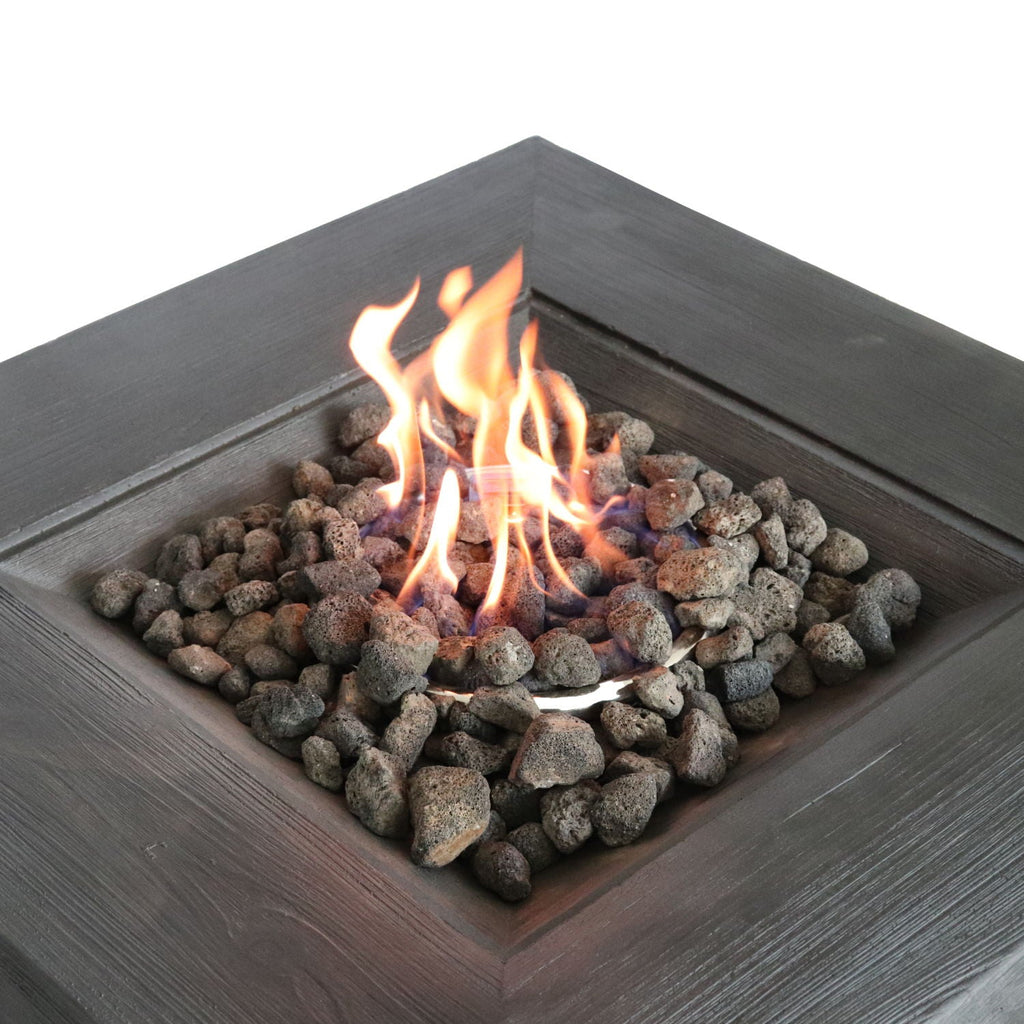 Fiber Reinforced Propane / Natural Gas Fire Pit Table - Charcoal by Unique Piece Furniture