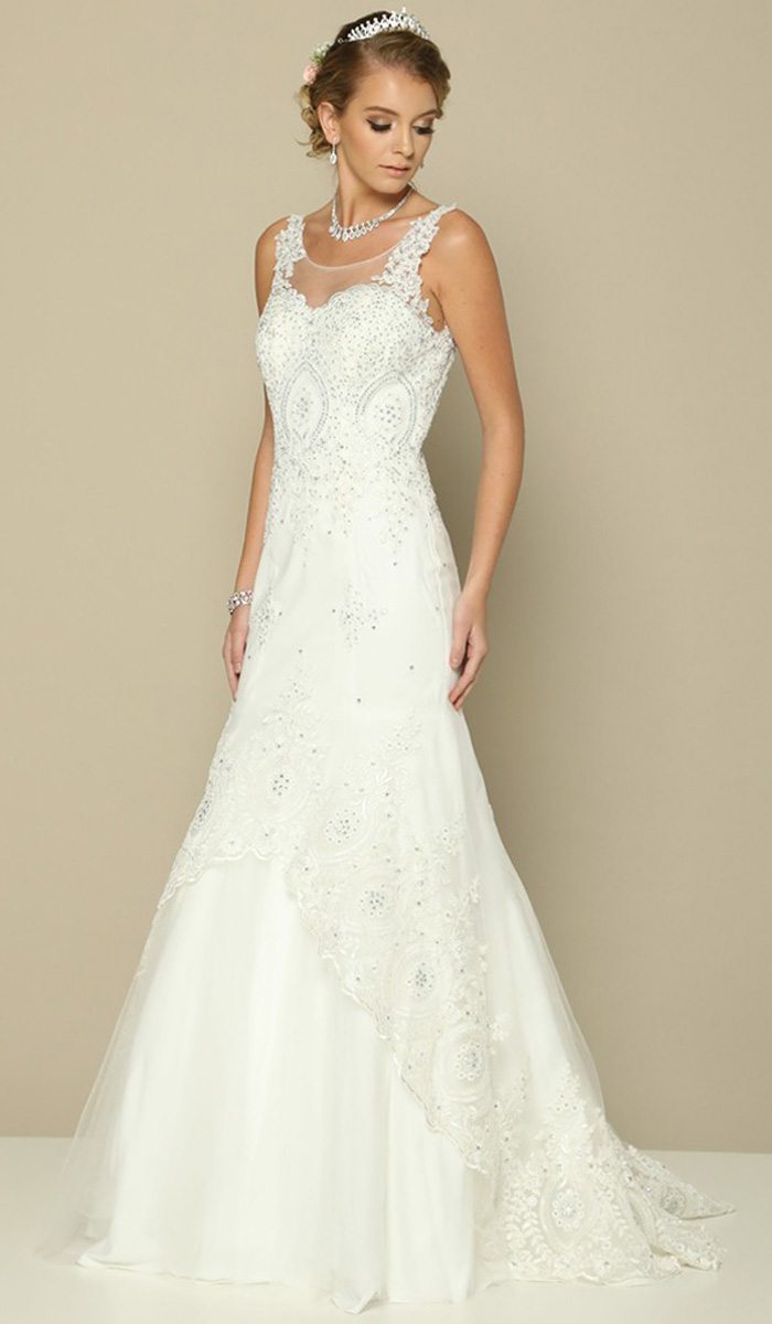 Juliet 654 Mermaid Gown Lace Up Back Embroidered by DiscountDressShop