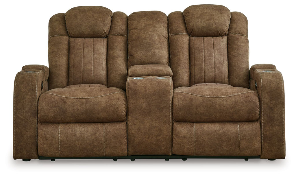 Wolfridge - Power Reclining Loveseat With Console /Adj Hdrst - Brindle by Unique Piece Furniture