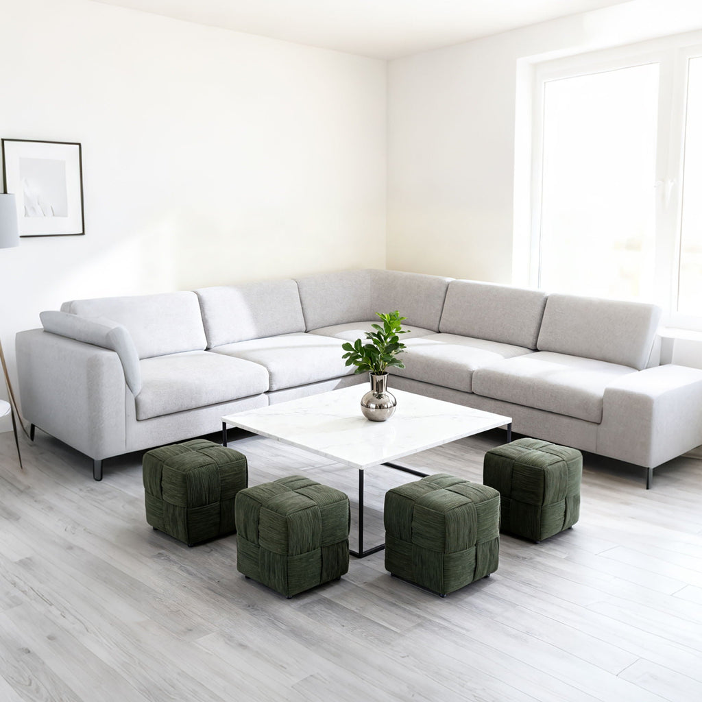 Modern Ottoman Foot Rest With Woven Design by Unique Piece Furniture