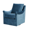 Swivel Chair With Curved Arms And Straight Back - Blue by Unique Piece Furniture