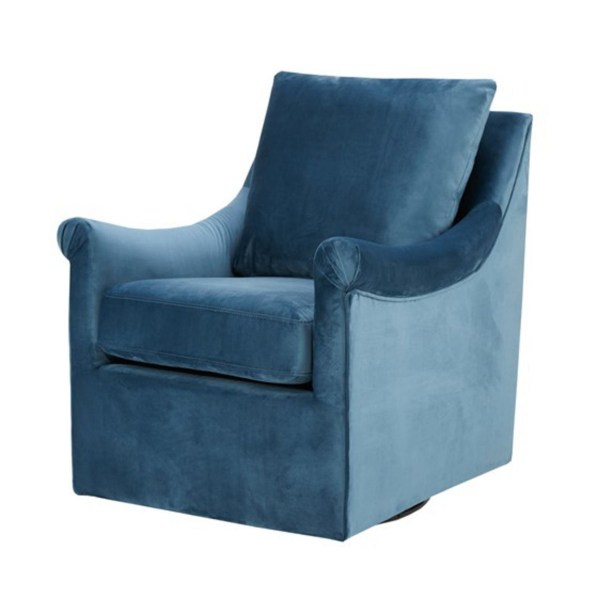 Swivel Chair With Curved Arms And Straight Back - Blue by Unique Piece Furniture
