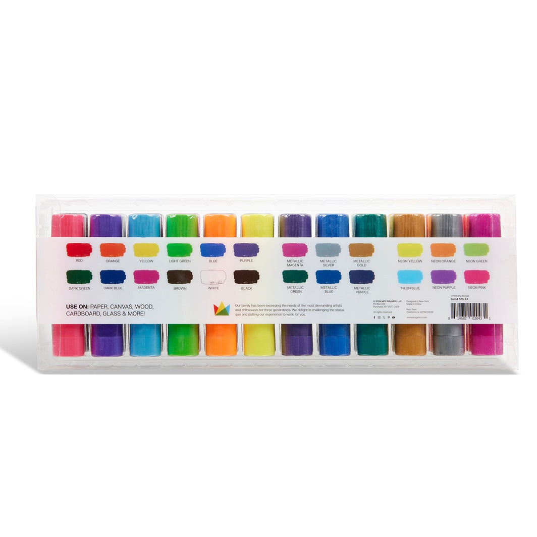 Tempera Paint Sticks – 24 Colors by KINGART