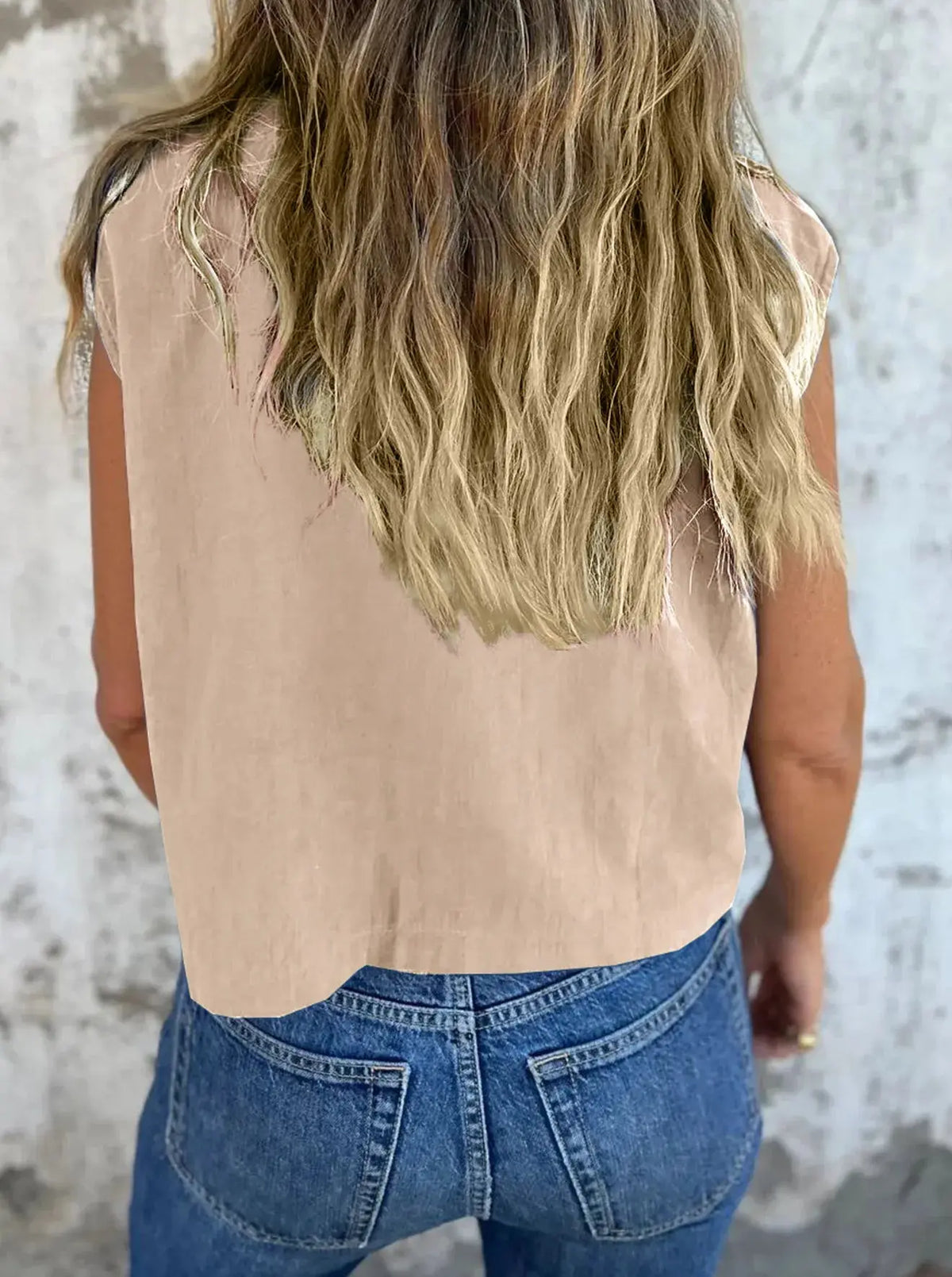 Full Size Cap Sleeve Button Down Linen Shirt