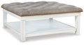 Kanwyn - Uph Ottoman Cocktail Table - Whitewash by Unique Piece Furniture
