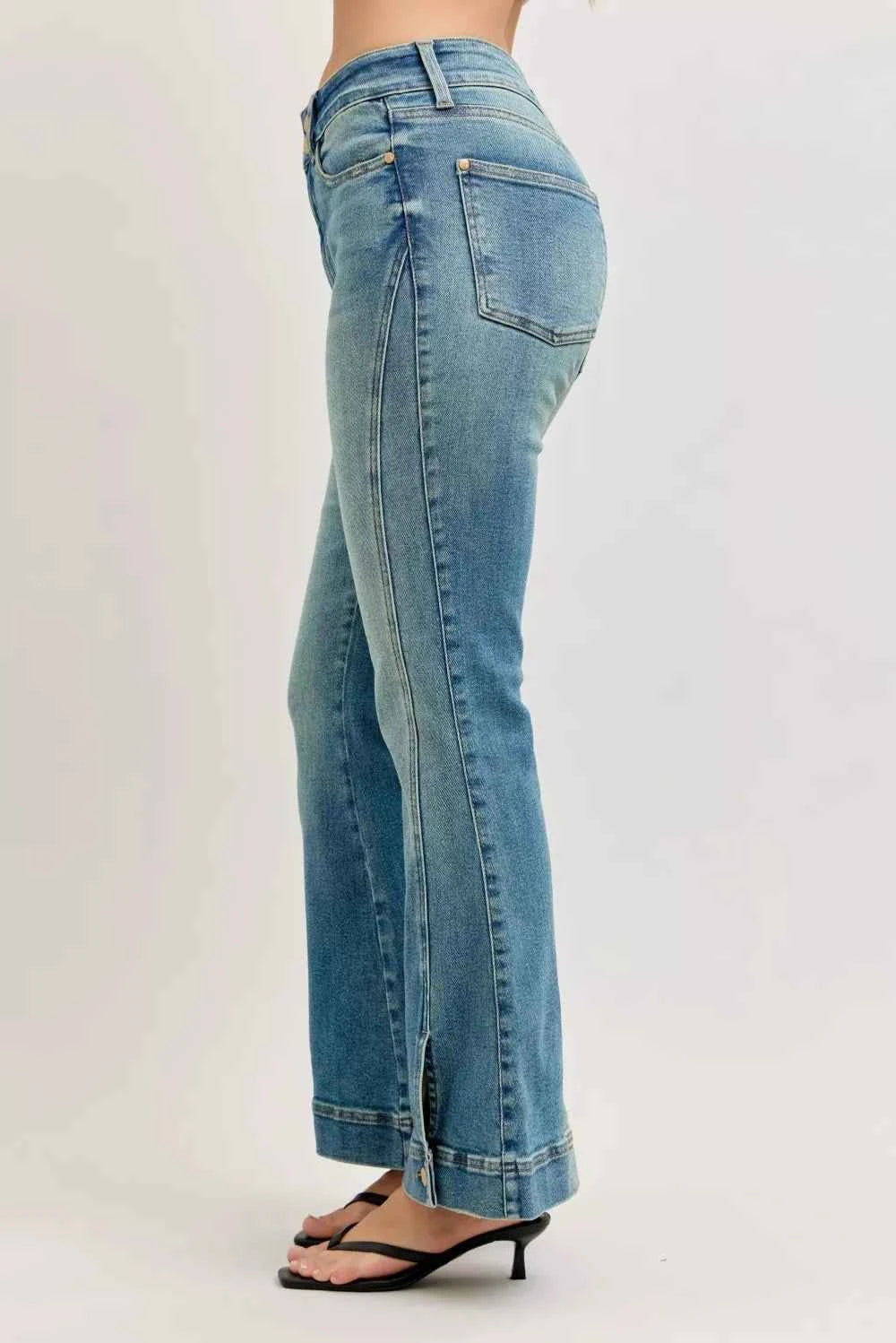 Judy Blue High Waist Vintage Wash Flare Jeans by Wild and Free Boutique