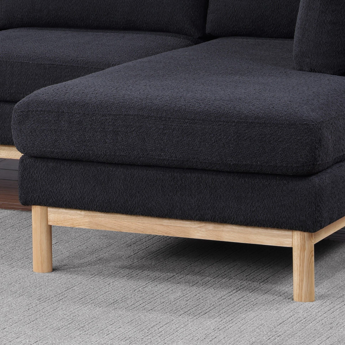 Hallie - Wide Sherpa Double Chaise U-Shape Sectional Sofa by Unique Piece Furniture