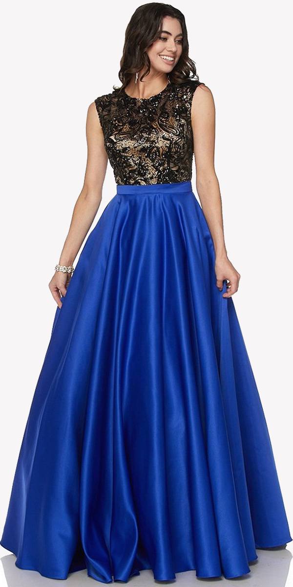 Juliet 661 Sleeveless Floor Length A-line Dress Keyhole Back by DiscountDressShop