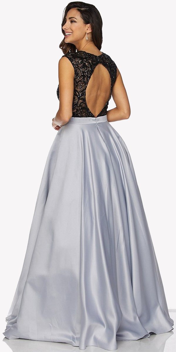 Juliet 661 Sleeveless Floor Length A-line Dress Keyhole Back by DiscountDressShop