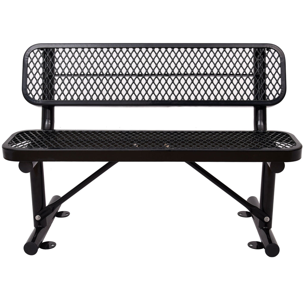 6' Outdoor Steel Bench With Backrest by Unique Piece Furniture