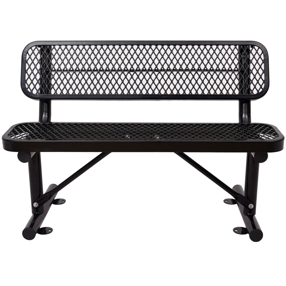 6' Outdoor Steel Bench With Backrest by Unique Piece Furniture