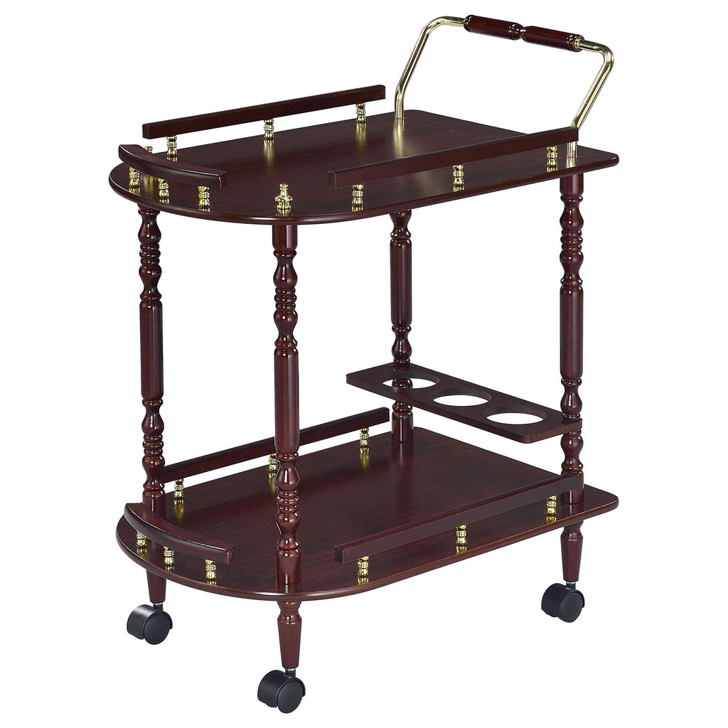 Palmer 2-tier Rectangular Wood Bar Cart Merlot by Unique Piece Furniture