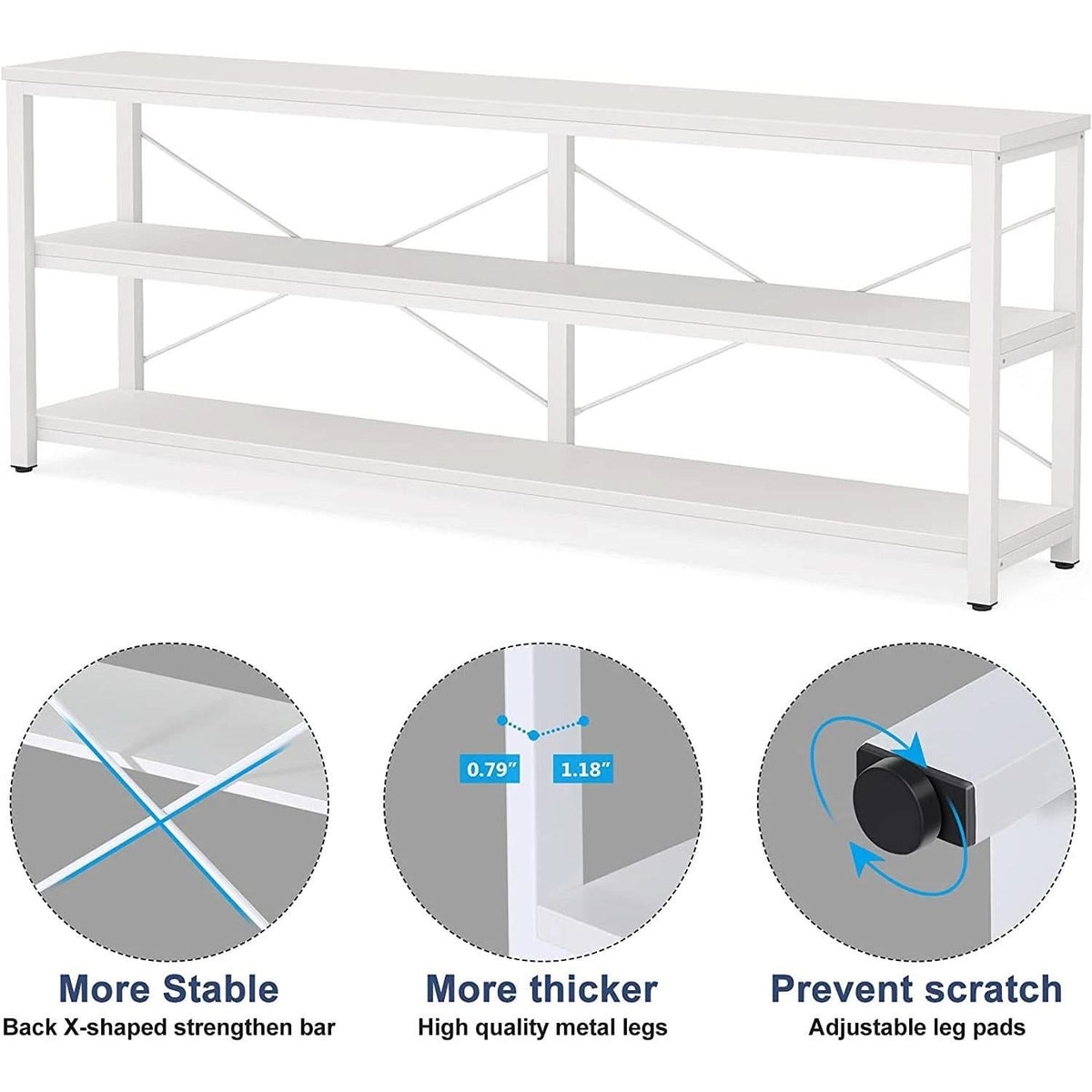 70.8 Inch Long Industrial TV Console With 3 Shelves by ShipItFurniture