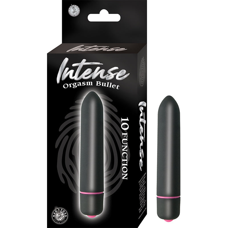 Intense Orgasm Bullet 10 Function Waterproof Black by Nasstoys