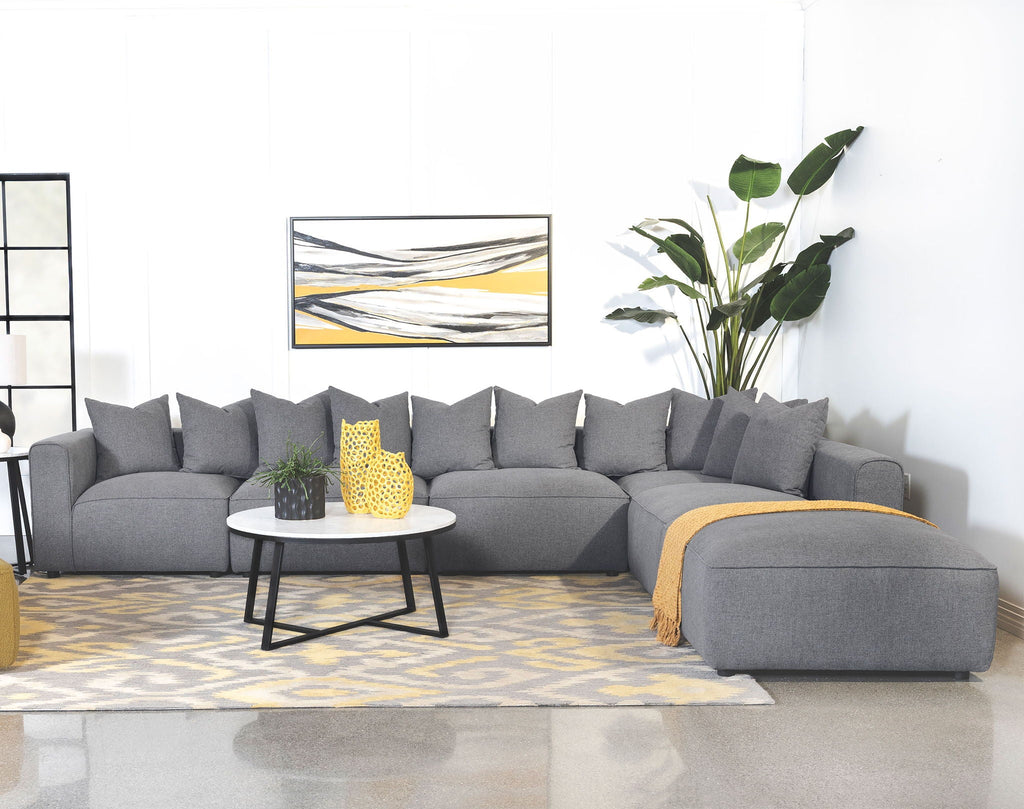 Jennifer 6-piece Upholstered Modular Sectional Grey by Unique Piece Furniture