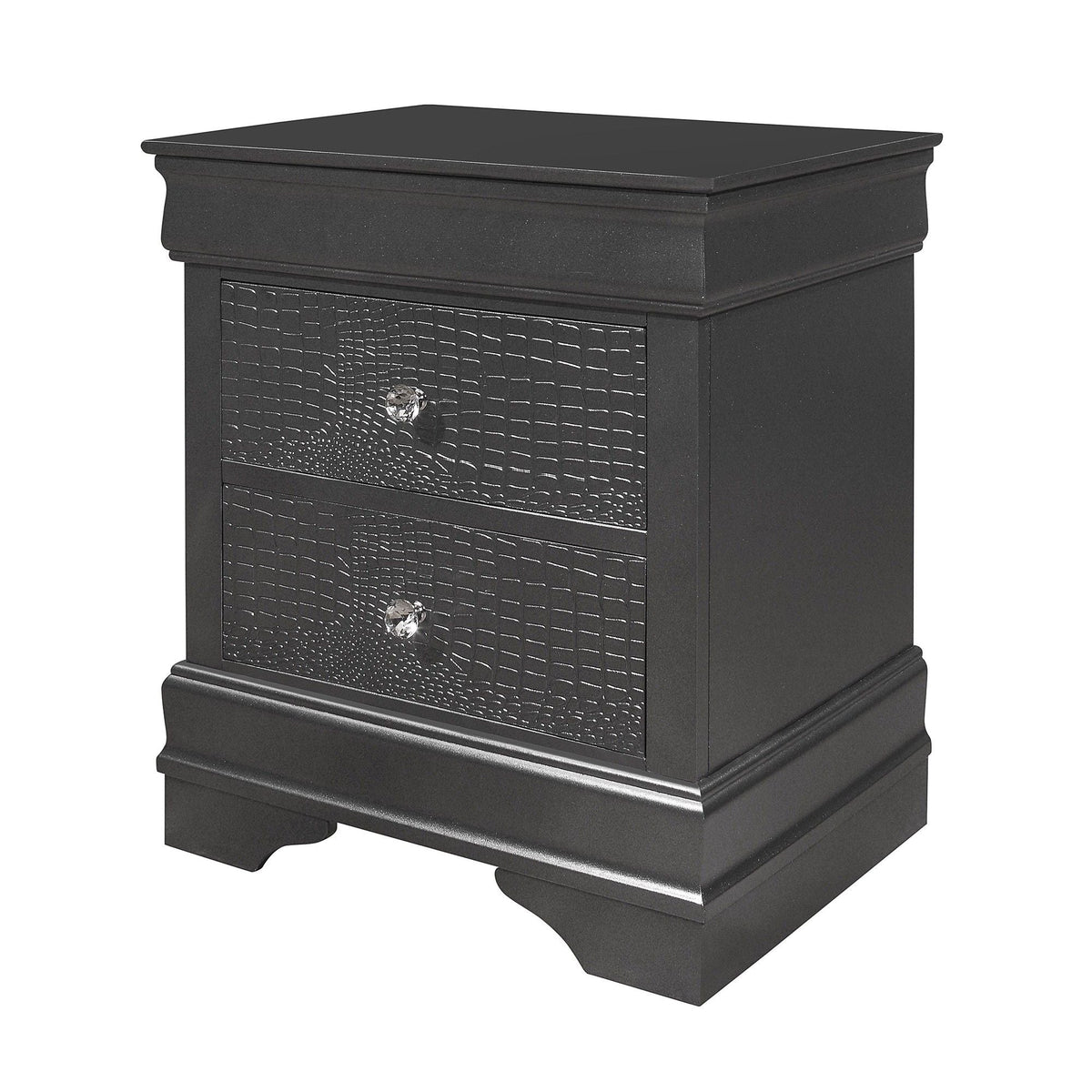 Shaker - Crocodile Metallic Nightstand by Unique Piece Furniture