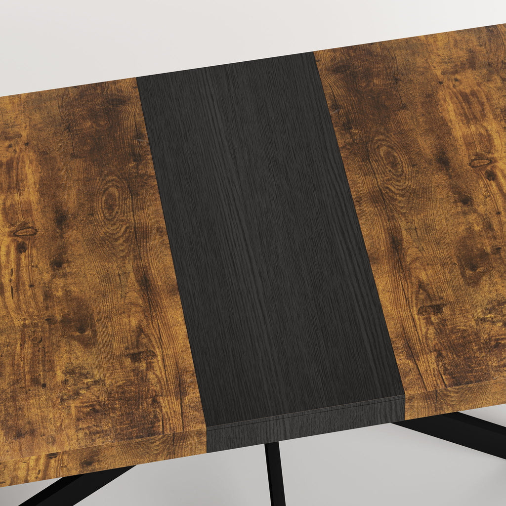 Retro Rectangular Stretch Dining Table With Embossed Center Plate by Unique Piece Furniture