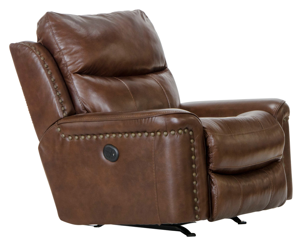 Ceretti - Power Wall Hugger Recliner - Brown Top Grain Italian Leather Match by Unique Piece Furniture