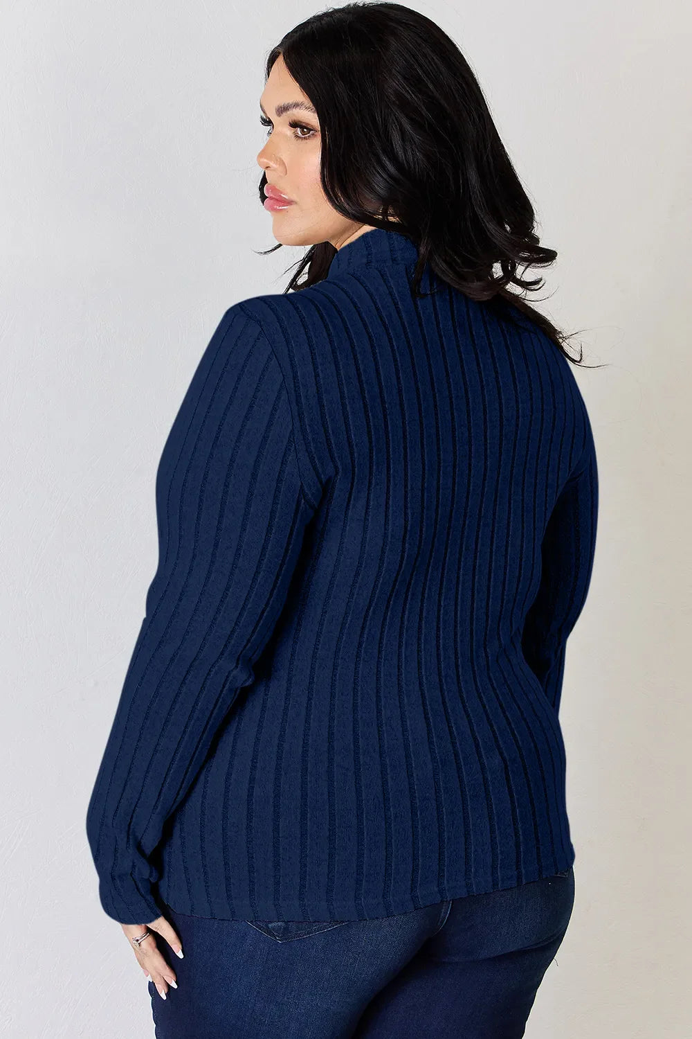 Basic Bae Full Size Ribbed Mock Neck Long Sleeve T-Shirt by Wild and Free Boutique