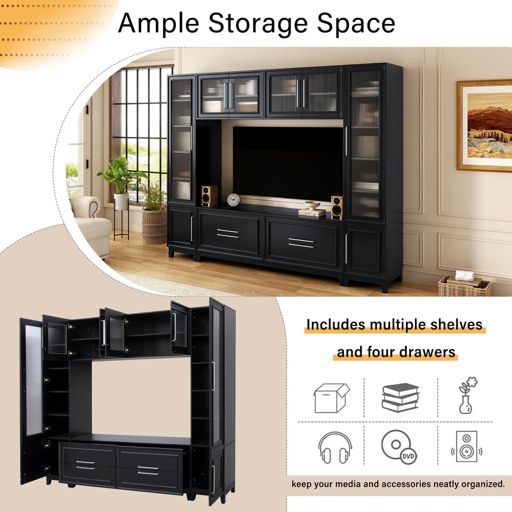 Wall Unit Modern Entertainment Center With Glass Doors by Unique Piece Furniture