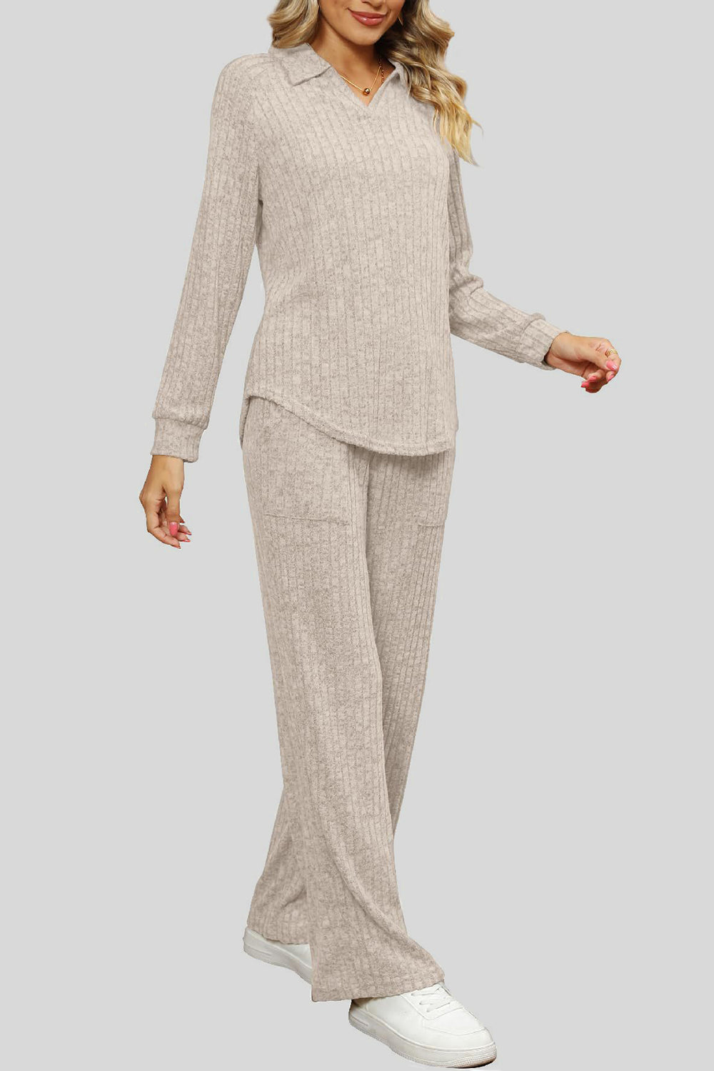 Ribbed Long Sleeve Top and Pocketed Pants Set by Wild and Free Boutique