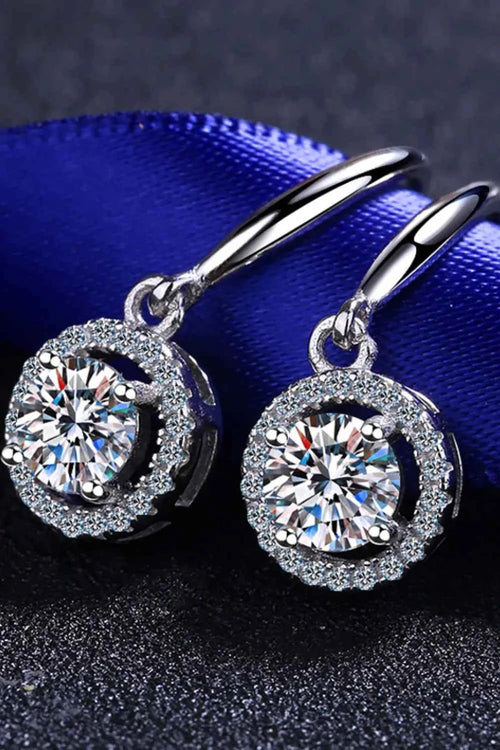 1 Carat Moissanite 925 Sterling Silver Drop Earrings by Wild and Free Boutique