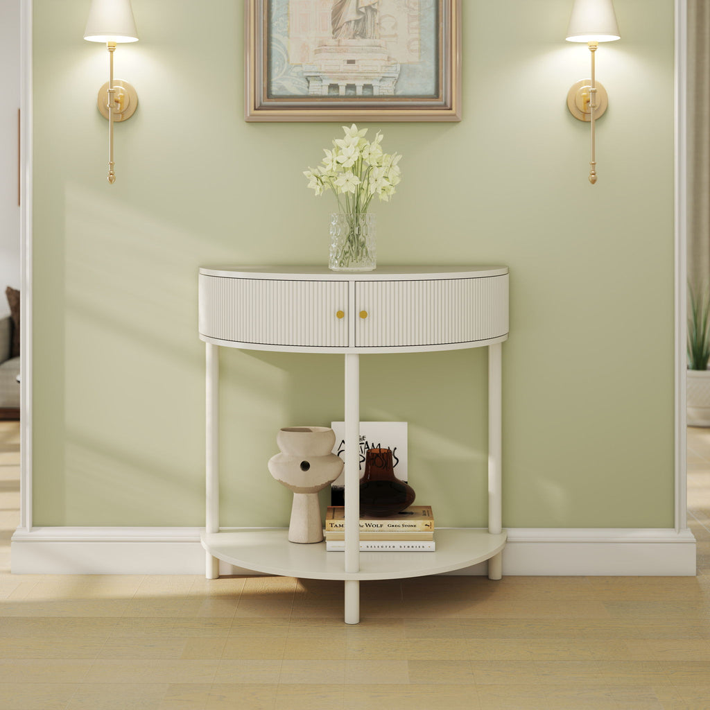 Demi Lune - Console Table With 2 Storage Drawers by Unique Piece Furniture